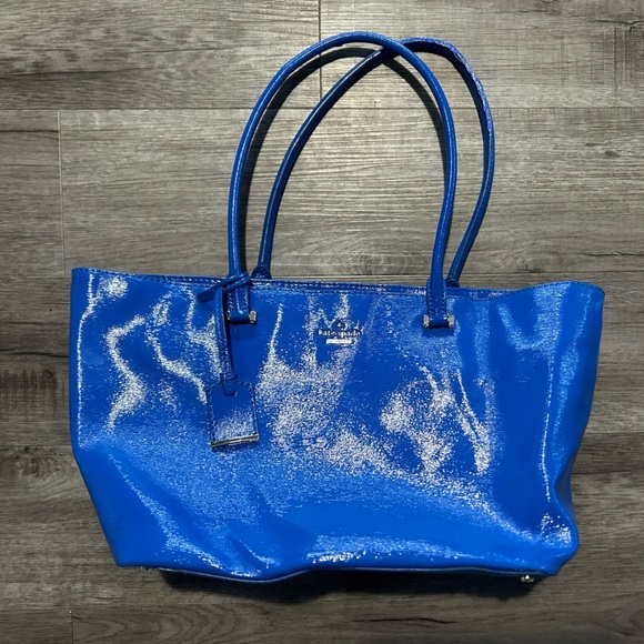 Kate Spade Blue Patent Tote Bag - Picture 2 of 10